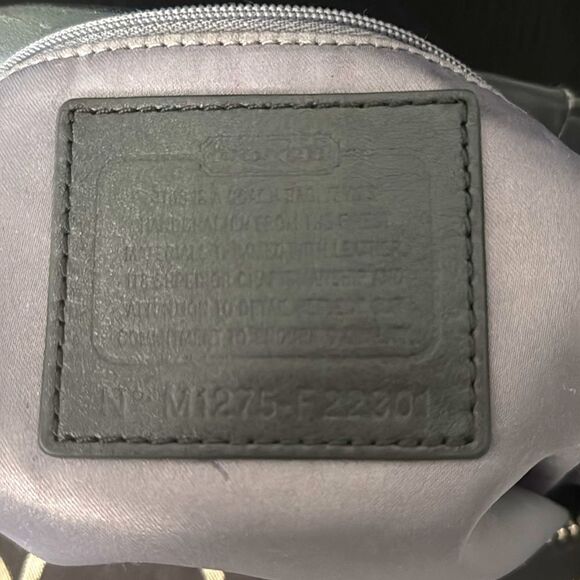 Coach Kristin Signature Logo Bag Black Gray Shoulder & Crossbody Sateen Leather - Picture 9 of 14